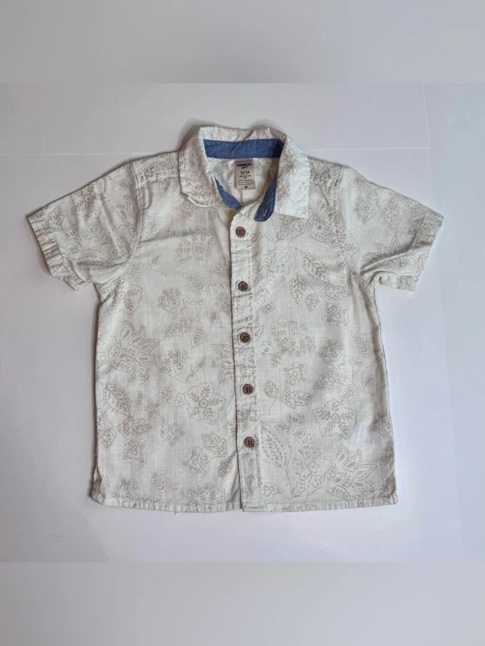 OshKosh B’gosh Boys 2-Piece Outfit Set Button-Up Shirt & Pull-On Shorts Size 3T
